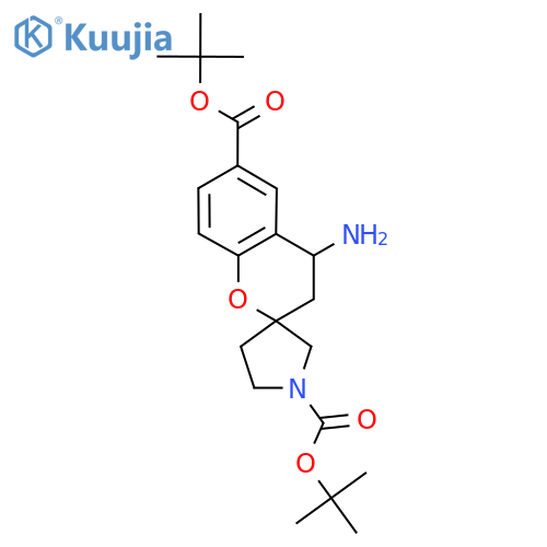 1',6-di-tert-butyl 4-amino-3,4-dihydrospiro1-benzopyran-2,3'-pyrrolidine-1',6-dicarboxylate structure