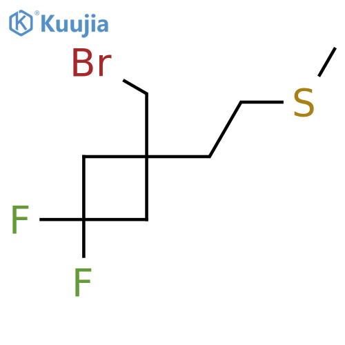 1-(Bromomethyl)-3,3-difluoro-1-(2-methylsulfanylethyl)cyclobutane structure