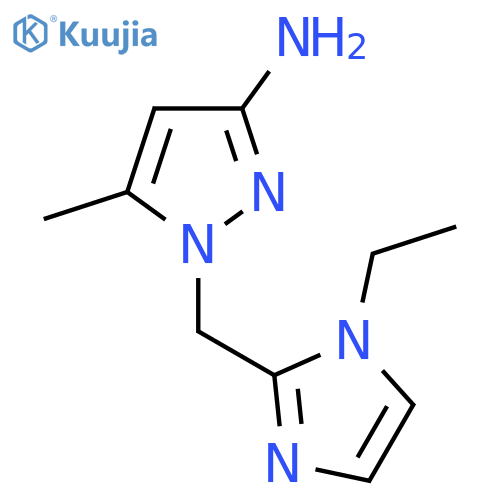 1-(1-ethyl-1H-imidazol-2-yl)methyl-5-methyl-1H-pyrazol-3-amine structure