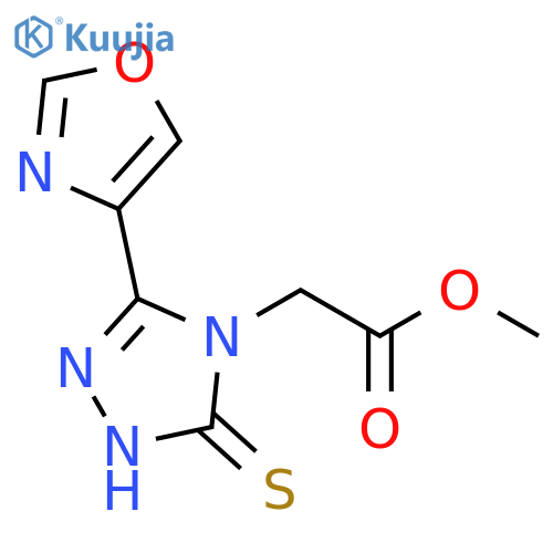4H-1,2,4-Triazole-4-acetic acid, 1,5-dihydro-3-(4-oxazolyl)-5-thioxo-, methyl ester structure