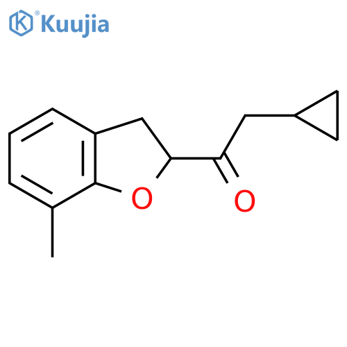 2-Cyclopropyl-1-(7-methyl-2,3-dihydro-1-benzofuran-2-yl)ethan-1-one structure