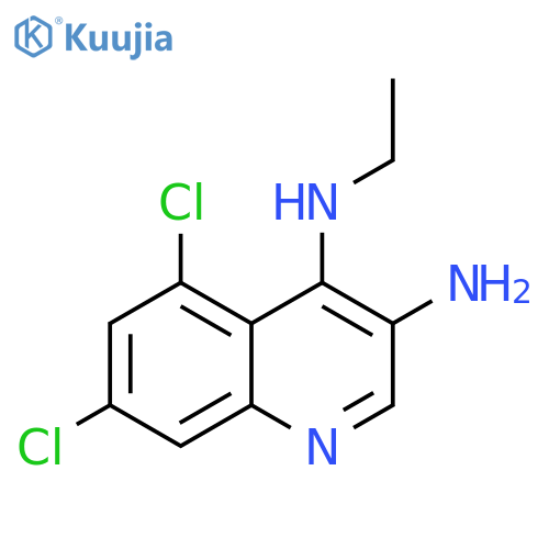 3,4-Quinolinediamine, 5,7-dichloro-N4-ethyl- structure