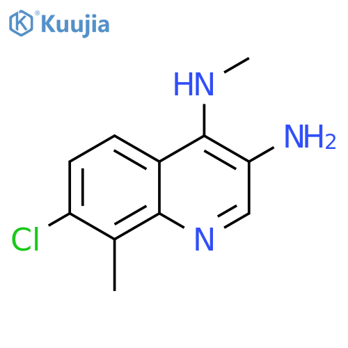 3,4-Quinolinediamine, 7-chloro-N4,8-dimethyl- structure