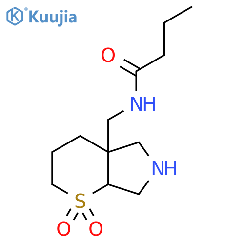 N-({1,1-dioxo-octahydro-1lambda6-thiopyrano[2,3-c]pyrrol-4a-yl}methyl)butanamide structure