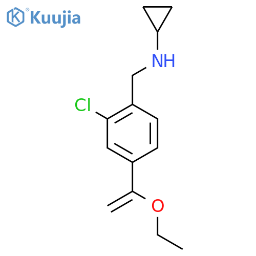 N-{[2-chloro-4-(1-ethoxyethenyl)phenyl]methyl}cyclopropanamine structure