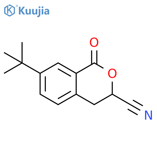 1H-2-Benzopyran-3-carbonitrile, 7-(1,1-dimethylethyl)-3,4-dihydro-1-oxo- structure