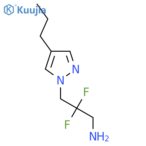 2,2-difluoro-3-(4-propyl-1H-pyrazol-1-yl)propan-1-amine structure