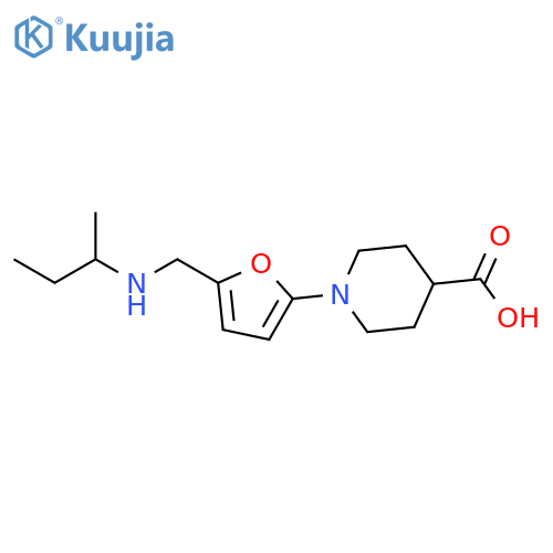 4-Piperidinecarboxylic acid, 1-[5-[[(1-methylpropyl)amino]methyl]-2-furanyl]- structure