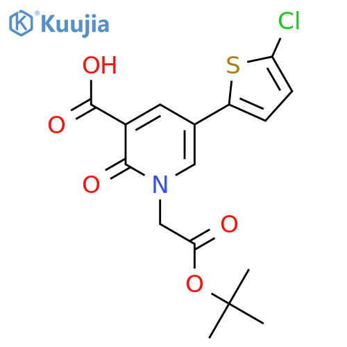 1-[2-(Tert-butoxy)-2-oxoethyl]-5-(5-chlorothiophen-2-yl)-2-oxo-1,2-dihydropyridine-3-carboxylic acid structure