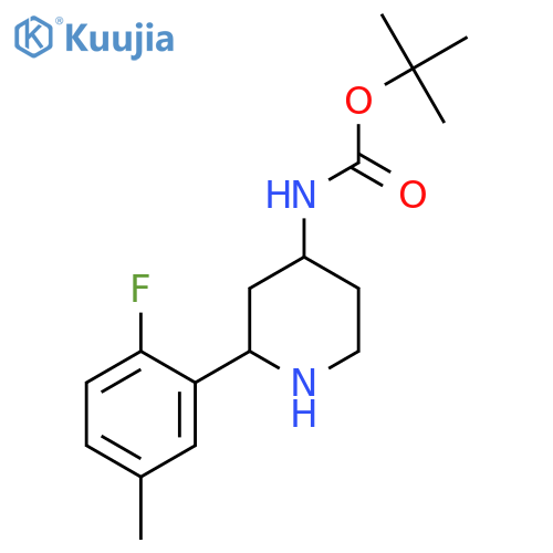 tert-butyl N-[2-(2-fluoro-5-methylphenyl)piperidin-4-yl]carbamate structure