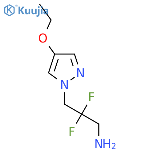 3-(4-ethoxy-1H-pyrazol-1-yl)-2,2-difluoropropan-1-amine structure