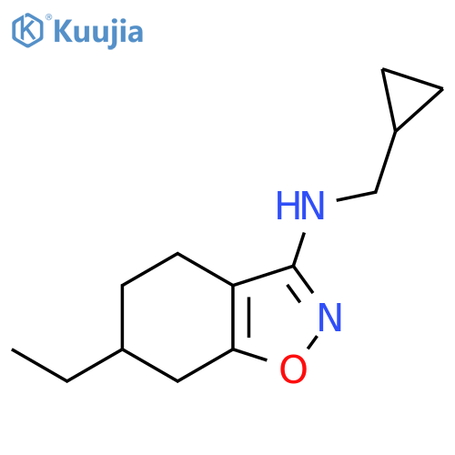 N-(cyclopropylmethyl)-6-ethyl-4,5,6,7-tetrahydro-1,2-benzoxazol-3-amine structure