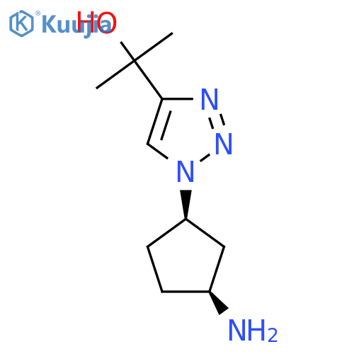 1H-1,2,3-Triazole-4-methanol, 1-[(1R,3S)-3-aminocyclopentyl]-α,α-dimethyl-, rel- structure