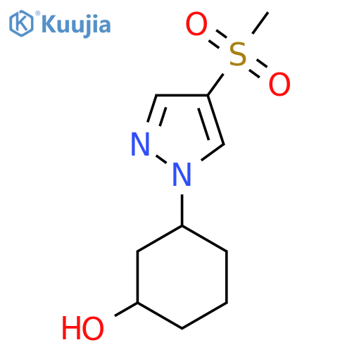 3-(4-methanesulfonyl-1H-pyrazol-1-yl)cyclohexan-1-ol structure
