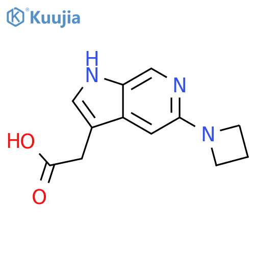 2-[5-(azetidin-1-yl)-1H-pyrrolo[2,3-c]pyridin-3-yl]acetic acid structure