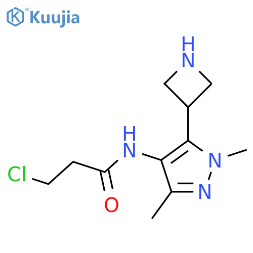 N-[5-(azetidin-3-yl)-1,3-dimethyl-1H-pyrazol-4-yl]-3-chloropropanamide structure