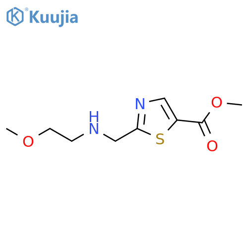 5-Thiazolecarboxylic acid, 2-[[(2-methoxyethyl)amino]methyl]-, methyl ester structure
