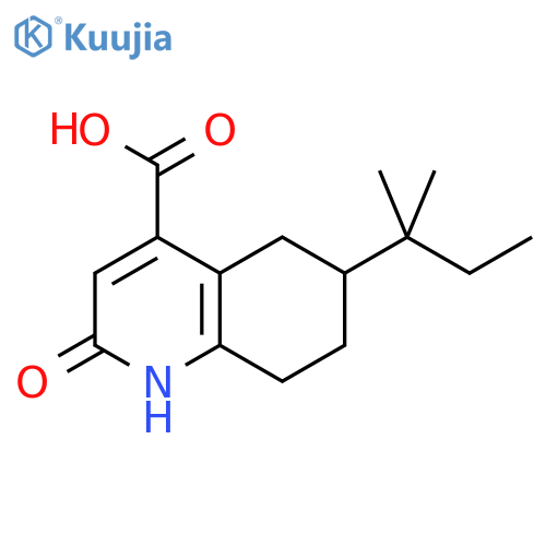 2-hydroxy-6-(2-methylbutan-2-yl)-5,6,7,8-tetrahydroquinoline-4-carboxylic acid structure