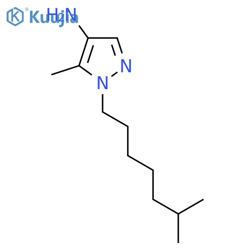 5-methyl-1-(6-methylheptyl)-1H-pyrazol-4-amine structure