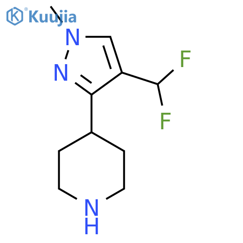 4-[4-(difluoromethyl)-1-methyl-1H-pyrazol-3-yl]piperidine structure