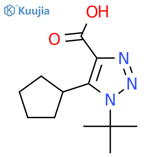1-tert-butyl-5-cyclopentyl-1H-1,2,3-triazole-4-carboxylic acid structure