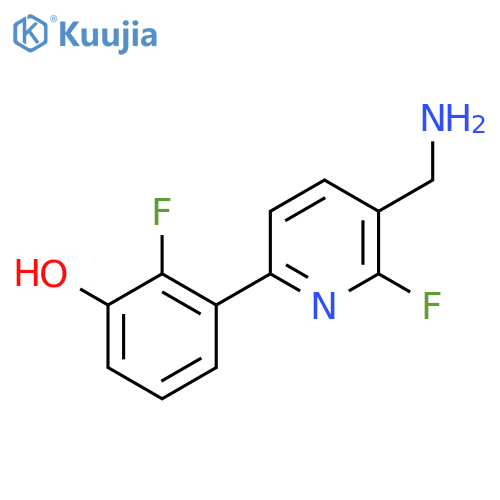 3-[5-(Aminomethyl)-6-fluoropyridin-2-yl]-2-fluorophenol structure