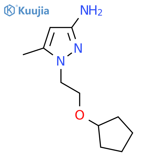 1-2-(cyclopentyloxy)ethyl-5-methyl-1H-pyrazol-3-amine structure