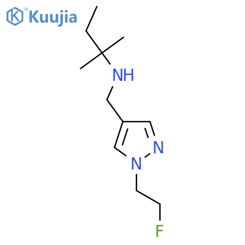 N-[[1-(2-fluoroethyl)pyrazol-4-yl]methyl]-2-methylbutan-2-amine structure