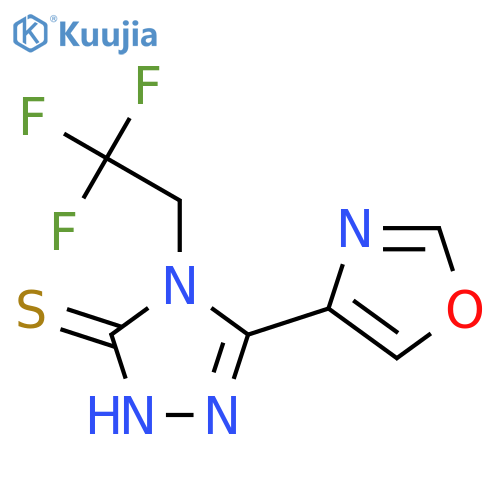 3-(1,3-oxazol-4-yl)-4-(2,2,2-trifluoroethyl)-1H-1,2,4-triazole-5-thione structure