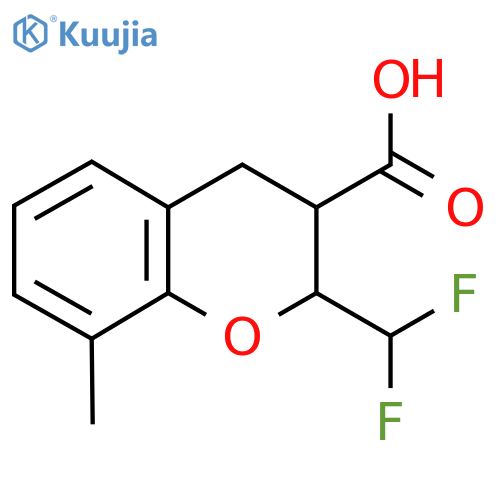 2-(difluoromethyl)-8-methyl-3,4-dihydro-2H-1-benzopyran-3-carboxylic acid structure