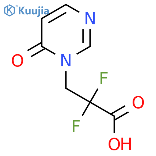 2,2-Difluoro-3-(6-oxo-1,6-dihydropyrimidin-1-yl)propanoic acid structure