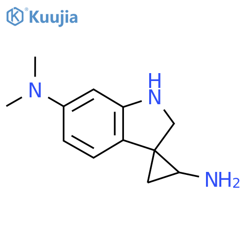 N6',N6'-dimethyl-1',2'-dihydrospirocyclopropane-1,3'-indole-2,6'-diamine structure