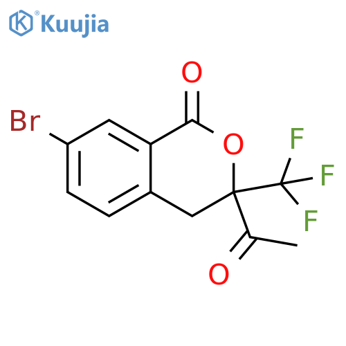1H-2-Benzopyran-1-one, 3-acetyl-7-bromo-3,4-dihydro-3-(trifluoromethyl)- structure