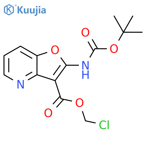 Furo[3,2-b]pyridine-3-carboxylic acid, 2-[[(1,1-dimethylethoxy)carbonyl]amino]-, chloromethyl ester structure