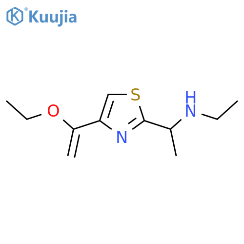 {1-[4-(1-Ethoxyethenyl)-1,3-thiazol-2-yl]ethyl}(ethyl)amine structure