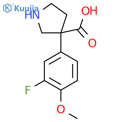 3-Pyrrolidinecarboxylic acid, 3-(3-fluoro-4-methoxyphenyl)- structure