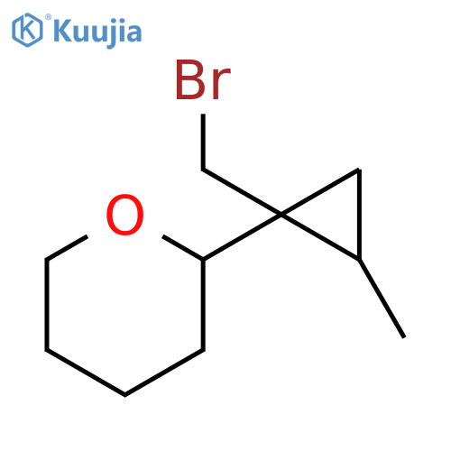 2H-Pyran, 2-[1-(bromomethyl)-2-methylcyclopropyl]tetrahydro- structure