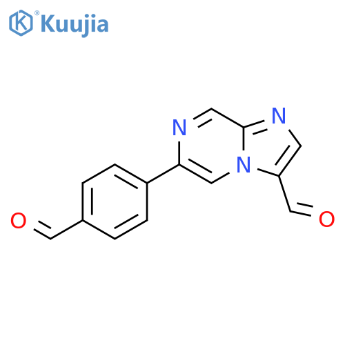 Imidazo[1,2-a]pyrazine-3-carboxaldehyde, 6-(4-formylphenyl)- structure