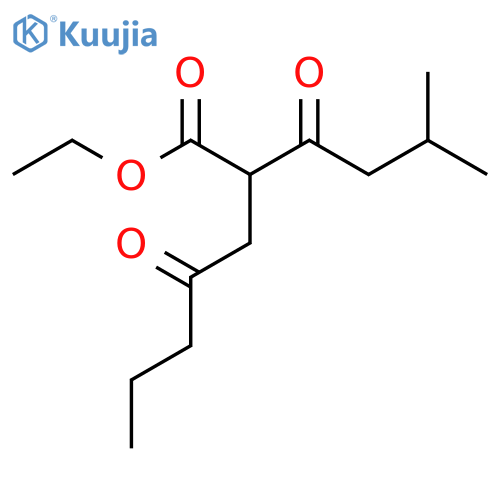 ethyl 2-(3-methylbutanoyl)-4-oxoheptanoate structure