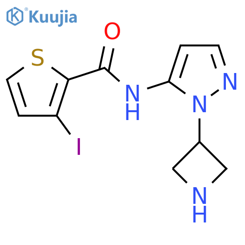 N-1-(azetidin-3-yl)-1H-pyrazol-5-yl-3-iodothiophene-2-carboxamide structure