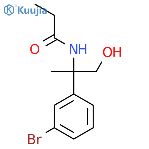N-2-(3-bromophenyl)-1-hydroxypropan-2-ylpropanamide structure
