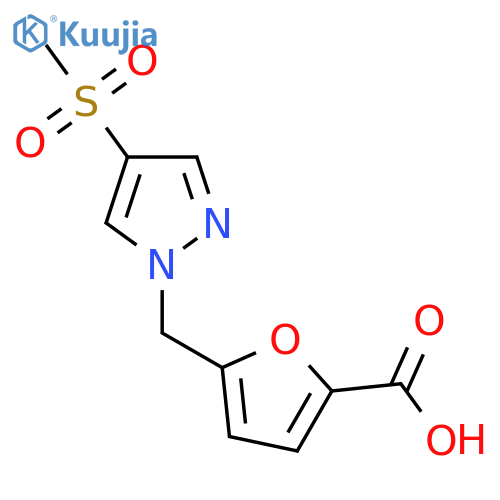 5-(4-methanesulfonyl-1H-pyrazol-1-yl)methylfuran-2-carboxylic acid structure