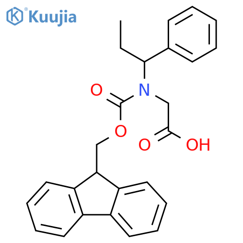 2-({[(9H-fluoren-9-yl)methoxy]carbonyl}(1-phenylpropyl)amino)acetic acid structure