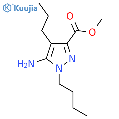 methyl 5-amino-1-butyl-4-propyl-1H-pyrazole-3-carboxylate structure