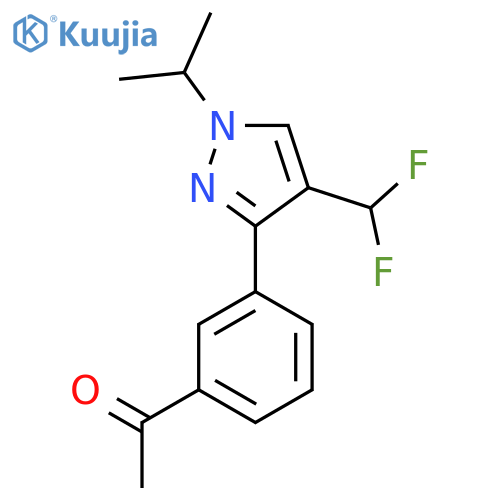 1-{3-4-(difluoromethyl)-1-(propan-2-yl)-1H-pyrazol-3-ylphenyl}ethan-1-one structure