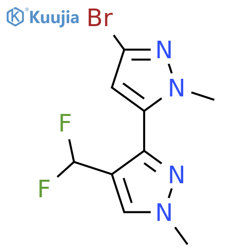 3-(3-bromo-1-methyl-1H-pyrazol-5-yl)-4-(difluoromethyl)-1-methyl-1H-pyrazole structure