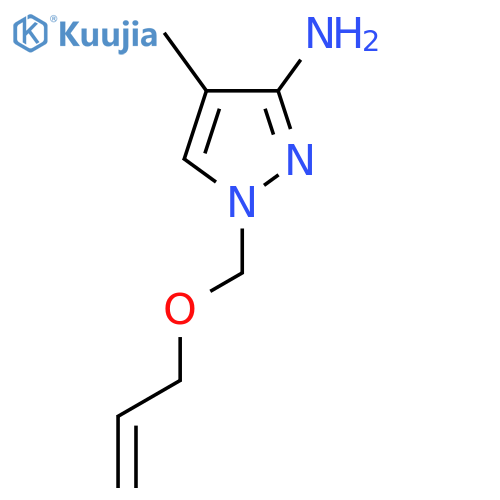 4-methyl-1-(prop-2-en-1-yloxy)methyl-1H-pyrazol-3-amine structure