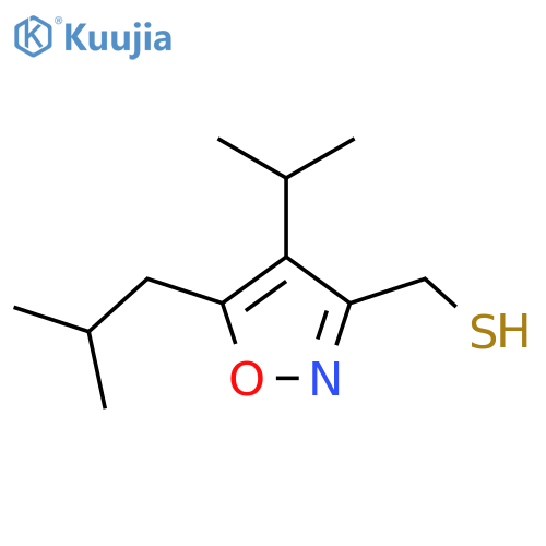 5-(2-methylpropyl)-4-(propan-2-yl)-1,2-oxazol-3-ylmethanethiol structure