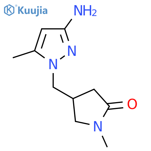 4-(3-amino-5-methyl-1H-pyrazol-1-yl)methyl-1-methylpyrrolidin-2-one structure