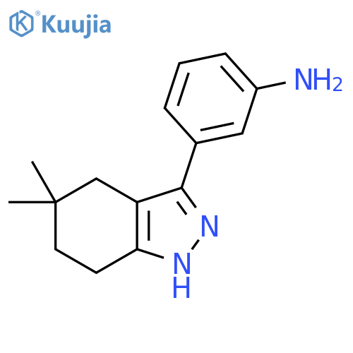 3-(5,5-dimethyl-4,5,6,7-tetrahydro-2H-indazol-3-yl)aniline structure
